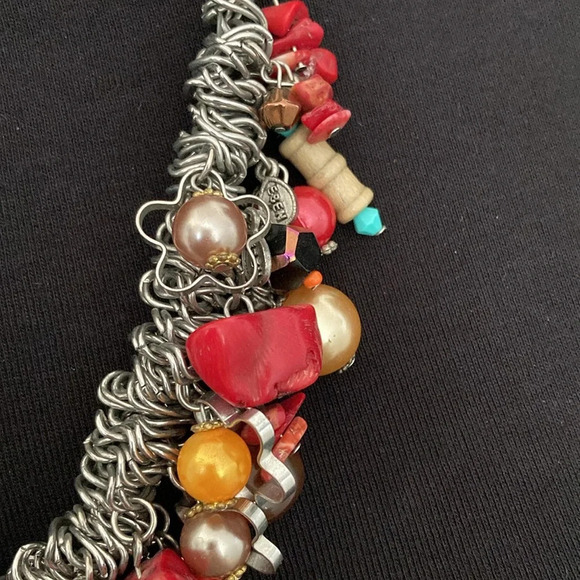 EBEN Silver Link Colorful Charm Necklace - Picture 5 of 10